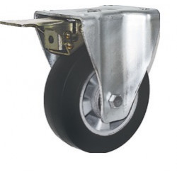 ZVK 200/FMD  Pevné bržděné kolo s černou gumovou obručí